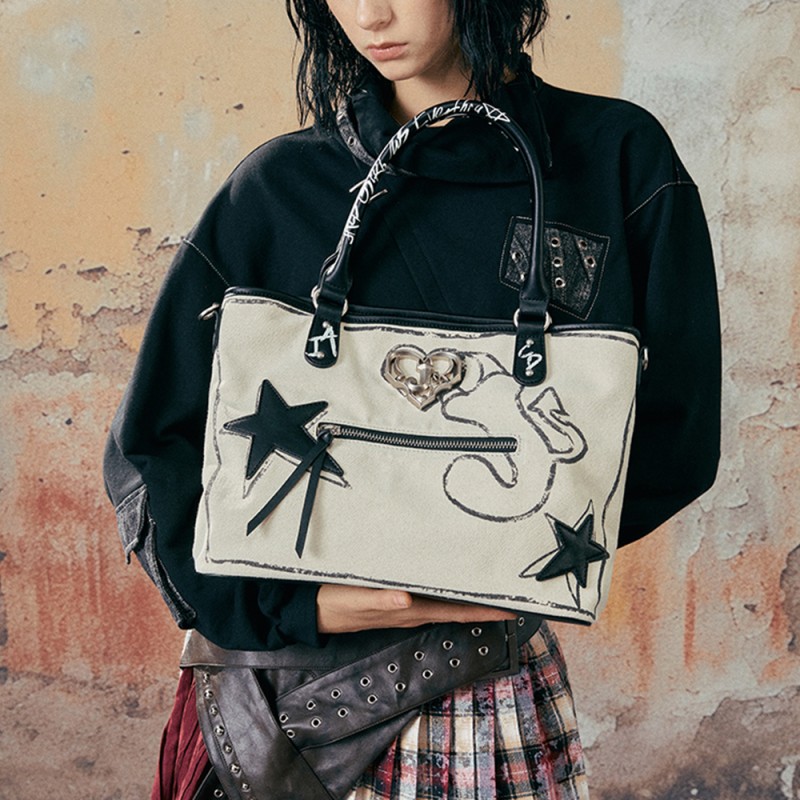 Tote Bag Women's shoulder bag graffiti canvas bag